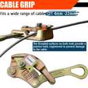 Zipline Tensioning Kit, Come Along Winch 4400lbs with Cable Grip Steel Wire Puller Tools& 2 Hooks, Portable Steel Cable Puller for 3/16" to 1/2" Cable, Cable Winch Puller