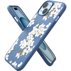 Smartish iPhone 15 Magnetic Case - Gripmunk Compatible with MagSafe [Lightweight + Protective] Slim/Thin Grip Cover with Microfiber Lining for Apple iPhone 15 - Very Cherry Blossom