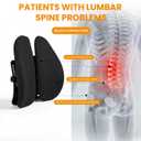 Ergonomic Back Support for Office Chair - Lumbar Pillow for Posture Correction and Lower Back Rest, Adjustable Height, Back Cushion Pad with Straps for Home, Office, Car, Black