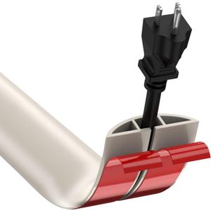 CrocSee 4ft Self-Adhesive Floor Cord Cover for Wires, Low Profile Cord Hider Cable Management, Trimmable PVC Cord Protector - Cord Cavity = 0.47" (W) x 0.29" (H) - Beige