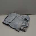 Women's High Waist Baggy Cargo Jeans Sexy Rhinestones Ripped Straight Wide Leg Denim Pants Y2K Streetwear with Pockets (Blue, L)