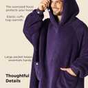 Bedsure Wearable Blanket Hoodie Gifts for Women, Warm Cozy Giant Hoodie Blanket Oversized Sweatshirt Present for Mom Wife GF Men Adult, Dark Purple (Standard)