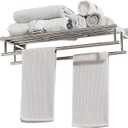 Alise Towel Rack,Towel Holder Towel Shelf with Double Towel Bars for Bathroom Lavatory,24 Inch SUS 304 Stainless Steel Wall Mount Towel Hanger,Polished Chrome