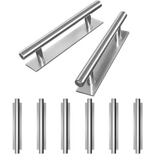 kwa heri Self-Stick Push Pull Helper Hidden Cabinet Handle ABS Plastic Door Window Wardrobe Handle Instant Cabinet Drawer Furniture Handles (15, Silver)