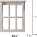 Sintosin Rustic Window Frame Wall Decor Living Room 18 X 21 Inch, Hanging Handmade Washed White Carved Wood Rectangle Farmhouse Home Wall Decor for Bedroom Hallway Entryway Kitchen