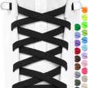 Stepace 2 Pairs Elastic No Tie Shoe Laces for Kids and Adults Sneakers, Stretch Flat Tieless Shoestrings