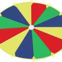 Sonyabecca Parachute 8 Feet 10 Feet 12 Feet for Kids with 9 Handles 12 Handles Play Parachute for 8 12 Kids Tent Cooperative Games Birthday Gift (Multicolored)