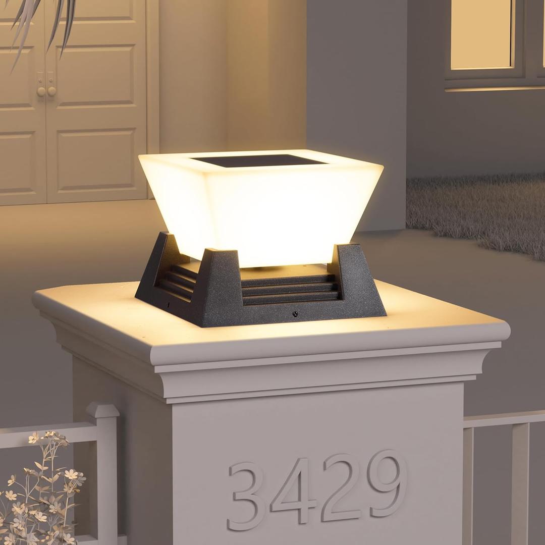 Outdoor Post Lights, 11" Hard Wired Pillar Light, IP54 Waterproof Column Lamp E26 LED Bulb Modern Fence Deck Lantern 3000K Outside Landscape Lighting for Patio Garden Backyard Gate Decoration