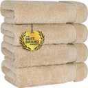 Cotton Paradise Hand Towels for Bathroom, 100% Cotton Turkish 4 Piece Hand Towel Set, Soft Absorbent Face Towels, Beige Hand Towels