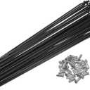 X AUTOHAUX 40 Pcs Bicycle Steel Spokes 13G Bike Spoke with Nipples for Most Bicycle (200mm, Black)