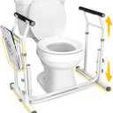 FSA/HSA Eligible, Vaunn Medical Bathroom Patented Height Adjustable Height Toilet Rail Grab Bar and Commode Safety Frame Handle