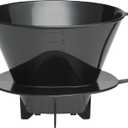 Fino Pour-Over Coffee Brewing Filter Cone, Number 4-Size, Black, Brews 8 to 12-Cups