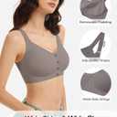 Gailife V Neck Jelly Front Closure Bras for Women Wireless Full Coverage Mastectomy Bralettes Seamless Everyday Bra (XX-Large, Grey)