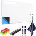 Adhesive Backing Magnetic Whiteboard Contact Paper - 12" x 18" Peel and Stick Dry Erase Board Sticker - Magnetic Wall Decal Wallpaper for Any Smooth Surface, Office, Home, Classroom, Playroom