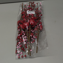 Valentines Day Tree Topper Decorations,6 Pcs Valentine Floral Picks Artificial Flowers with Red Heart and Pink Berry for Galentines Day Tree Ornaments Wedding Holiday Party Home Decor