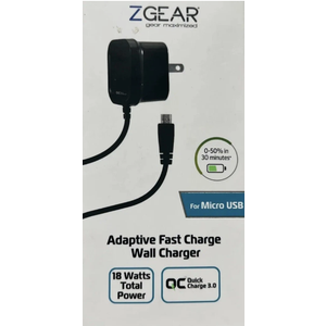 ZGear - Micro USB Adaptive Fast Charger Wall Charger - 18 Watts Total Power