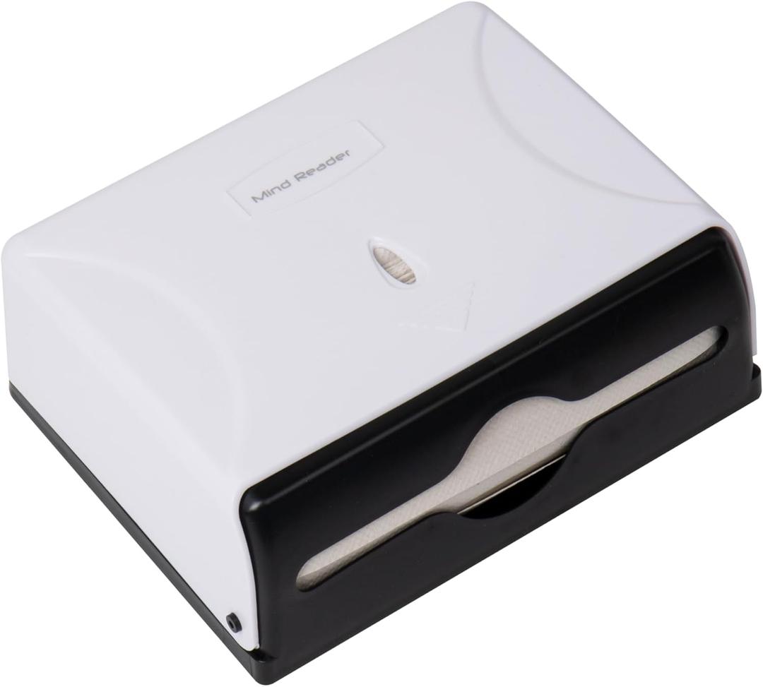 Mind Reader Multifold Paper Towel Dispenser, Paper Towel Holder, Restroom, Wall Mount, Set of 3, White