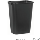 Rubbermaid Commercial Wastebasket Trash Container, 41QT/10.25 GAL, Plastic, Black, Stackable Trash Can for Bedroom/Bathroom/Office, Fits Under Desk/Sink/Cabinet