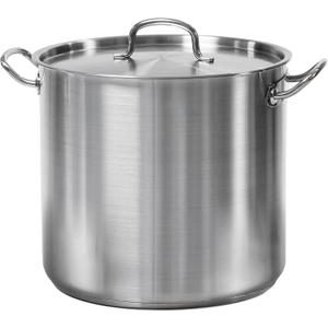 Tramontina Pro-Line Stainless Steel 24-Quart Stock Pot with Lid, Extra Large Soup Pot for Professional Kitchens, NSF-Certified