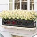 Outdoor Artificial Daisies Flowers,20 Bundles UV Resistant Fake Flowers Outdoor Faux Plastic Flowers Plants Shrubs for Indoor Outside Decoration(White)