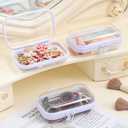 Hoolerry 3 Pcs Clear Hard Zipper Case Hard Plastic Zipper Pouch Makeup Bag Portable Travel Organizer for Cosmetics, Office Supplies, Documents & Toiletries(White,Xs)