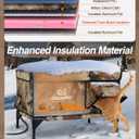 Heated Cat House for Outside Foam Board, Extremely Insulated Outdoor Cat House Escape Door, Weatherproof & Waterproof Awning, Elevated Feral Animal Shelter for Winter