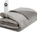 Electric Blanket Heated Blanket, 10 Heat Levels (34-140F), 12-Hour Auto Shut-Off, Soft Polyester Fleece, Fast Heating, Machine Washable, Electric Blanket (Gray, Full)