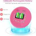 【𝟐𝟎𝟐4 𝐔𝐩𝐠𝐫𝐚𝐝𝐞𝐝】 MONODEAL Rechargeable CD Player with Speakers, Anti-Skip CD Player for Car and Home, Portable Player with Headphones for Audio Book Music (Rose Red)