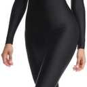Adult High Neck Long Sleeve Dance Unitard for Women Bodysuits Full Body Leotard Spandex Catsuit, M 