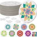 Cinrobiye 24 Pcs Happy Diwali Craft Kits Diwali Party Favors Ramadan Puzzle Mandala Coloring Craft Festival of Lights Deepavali Paint Craft for Indian Temple Sunday Classroom Activity Supplies