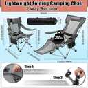 Yuntau 2 Set Reclining Beach Chair and Umbrella for Adults, Outdoor Camping Foldable Sand Chairs with Umbrella, SPF 50+, High Back, with Foot Rest, Cup Holder and Mesh Bag