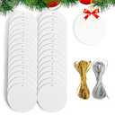30 Pcs 3.15 Inch Acrylic Sublimation Ornament Blanks with Holes, Round Acrylic Christmas Ornaments for DIY Painting, Hanging Ornaments for Christmas Tree Decoration