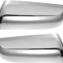 X AUTOHAUX 1 Pair Exterior Triple Chrome Plated Top Half Mirror Cover Caps Trim Overlay for Ford F-150 2007-2014 7L3Z 17D743 AA