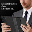Miimall for Samsung Galaxy Z Trifold Case, Built-in Screen Protector, Military Hinge Protection, Dual Kickstand, Slim & Lightweight, Full Body Heavy Duty Shockproof Rugged Leather Flip Cover, Black