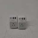 2 Pack European Plug Adapter USB C, TESSAN US to Europe Adapter 4 Outlets 3 USB Charger, Type C International Power Adaptor to Italy Spain France Portugal Iceland Germany, Europe Travel Essentials