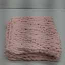 Luxury Chunky Knit Blanket Throw, Handmade Thick Chenille Yarn Throw 40"x40", Blush Pink Cable Knit Crochet Blanket, Decorative Cozy and Soft Crochet Throw Blanket for Couch Home Decor