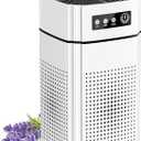 Air Purifiers for BedroomFRESHDEW Air Purifier H13 True HEPA Filter For Smoke Pollen Dander Hair Smell Air Cleaner with Sleep Mode Speed Control For Bedroom Office (Clear)