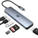 oditton 6 in 1 USB C Hub, USB C Adapter for Mac Pro/Air, USB 3.0 5Gbps Rapid Docking Station for Dell,Surface,HP,Lenovo and Other Type C Devices (4K HDMI,USB A 3.0,SD/TF)