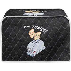 Pzuqiu Cartoon Toaster Pattern Toaster Dust Cover Kitchen Oven Cover with Top Handle Bread Toaster Cover Portable & Foldable, Great Girt for Women (M-12.4L*10.6W*8.2H(inch))
