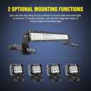 Nilight 2PCS Magnetic Base LED Light Bar Mounting Brackets, Powerful Sucker Holder for Straight Curved Side-Mounted Light Bar Mounting on Hood Roof, Black