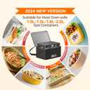 Portable Oven, 12V 24V 110V-240V Car Food Warmer Portable Personal Mini Oven Electric Heated Lunch Box for Meals Reheating & Raw Food Cooking for Road Trip/Camping/Picnic/Family Gathering(Black)
