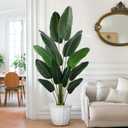 YEPDIN Artificial Bird of Paradise Plant 6 Ft Tall Fake Banana Leaf Plant for Indoors and Outdoors,Faux Palm Tree with Plastic Pot for Office and Home Decor,L180