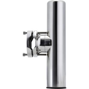 Stainless Steel Clamp on Fishing Rod Holder, 360 Degree Adjustable Fishing Pole Holder, Rail Mount Rod Holder for Rails 1-1/4 to 2