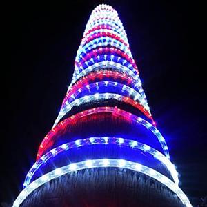 100Feet 1080bulbs LED Rope Lights 120V Waterproof for Indoor Outdoor use IP65 for Party,Camping,Backyard,Fence,Stairs,Pond,X'Mas Decoration,Patriot,Independence Day,4th of July (Red White Bule)