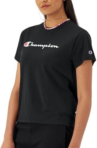 Champion Women's T-shirt, Classic Tee, Comfortable T-shirt for Women, Script XL