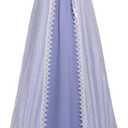 Regency Dresses for Women Luxurious Embroidery Lace Empire Waist Victorian Dress (Medium, Purple)