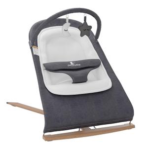 Baby Bouncer Seat 0-12 Months with Elegant Wood Accents, Bouncer Seat for Infants, Portable Infant Bouncer with Inner Mattress & Travel Bag