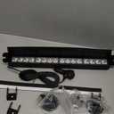 Xprite Windshield Dash Strobe Light Bar w/Suction Cups, Super Bright White LED Visor Rear Deck Window Hazard Warning Flashing Lights for Emergency Law Enforcement POV Vehicles Trucks