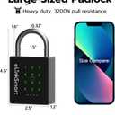 eLinkSmart Heavy Duty Smart Padlock with Key, Pad Lock with Code Keypad, Weatherproof Bluetooth RFID Keyless Electronic Digital Combination Lock for Gate Outdoor Fence Storage Unit Locker Shed Pool