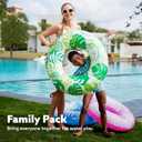 Sloosh 4 Pack Inflatable Pool Floats, Pool Tube Rings, Swim Tubes, Floaties Toys, Beach Swimming Party Toys for Kids and Adults